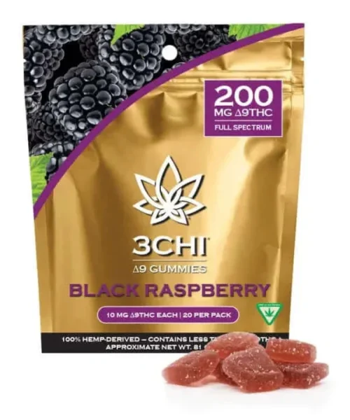 3Chi Delta 9 THC Gummies 200mg, 20ct – Black Raspberry