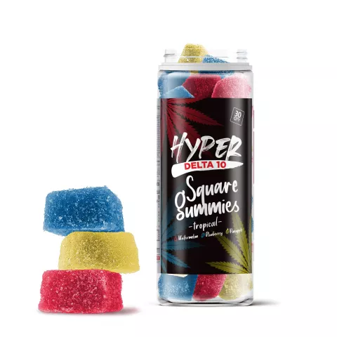 50mg D10, D8 Gummies – Tropical Mix – Hyper