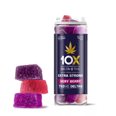 Buy 25mg Delta 8 THC Gummies – Very Berry – 10X